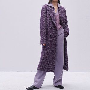 CHICJOC rare long-haired herringbone pattern vintage-inspired suit-style coat
